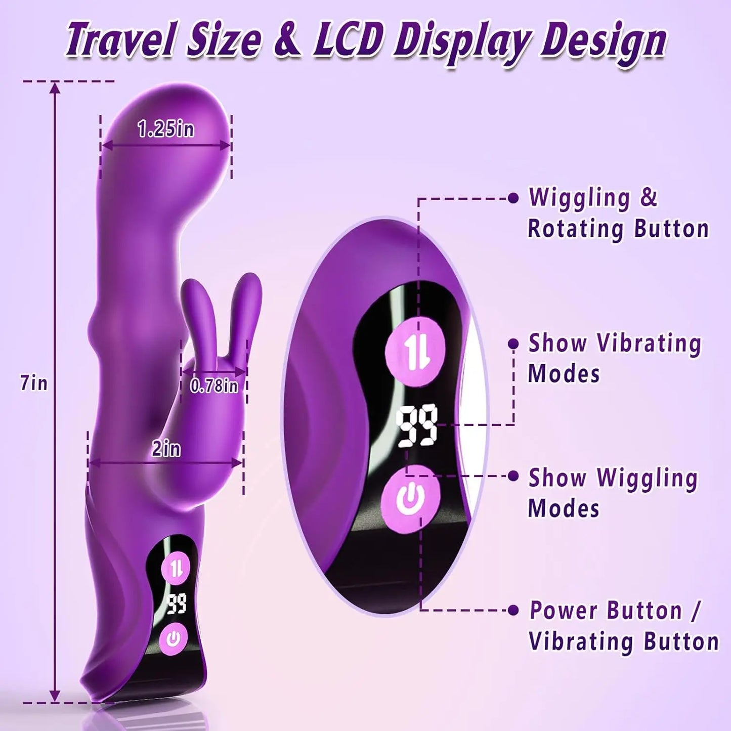 4-in-1 Rotating Squeeze Rabbit Vibrator – G-Spot & Clitoral Stimulator