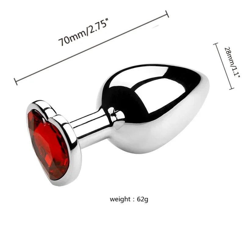 PU Diamond-Tip Metal Plug Set (S, M & L) – Sleek Weighty Anal Beginners’ Kit