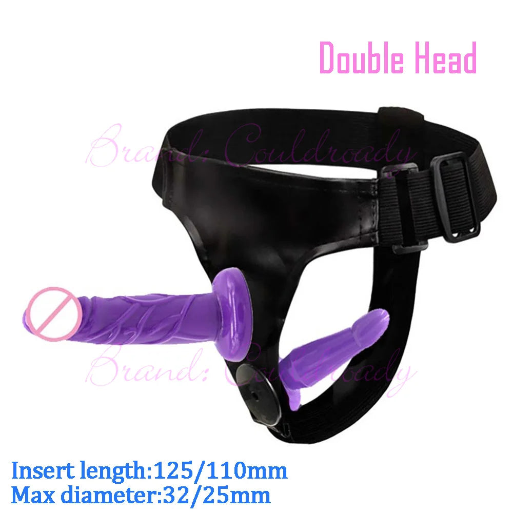 Dual‑Ended Strap‑On Harness with Double Dildo – Ultra‑Elastic Belt & Soft Dildos