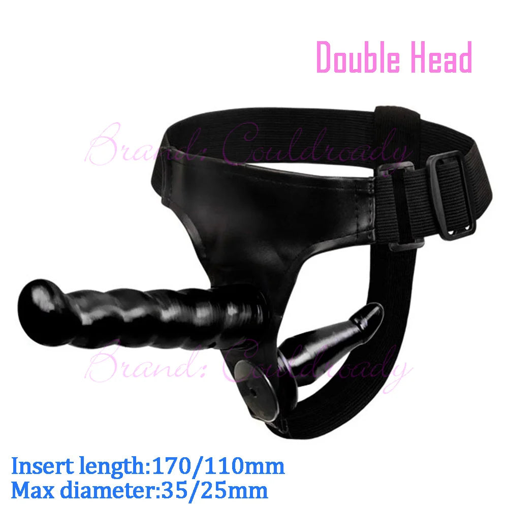 Dual‑Ended Strap‑On Harness with Double Dildo – Ultra‑Elastic Belt & Soft Dildos