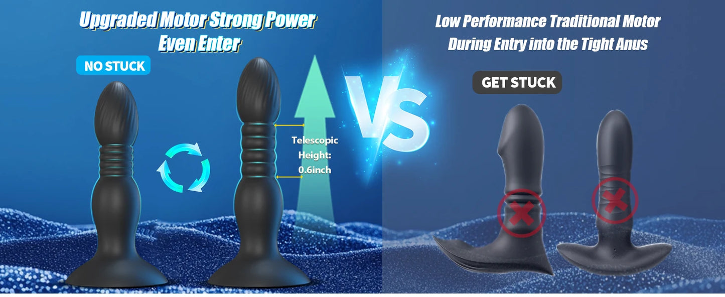 Heseks Remote-Control Suction & Thrust Prostate Massager – Wireless Butt Plug for Couples Play