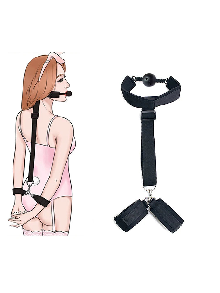 Complete Bondage Kit – Collar, Cuffs, Rope, Blindfold & Whip Set