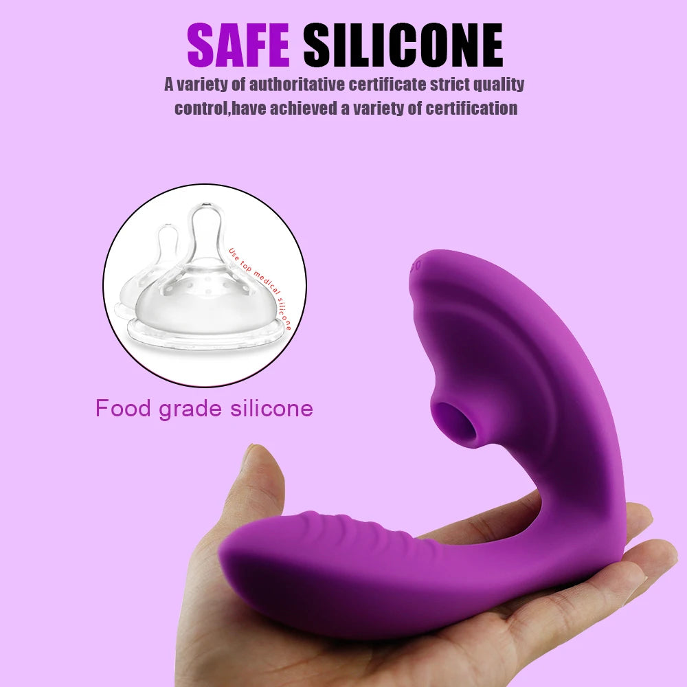 Bluetooth 20‑Mode Suction Vibrator – Wearable App-Controlled Clit & G‑Spot Sucker