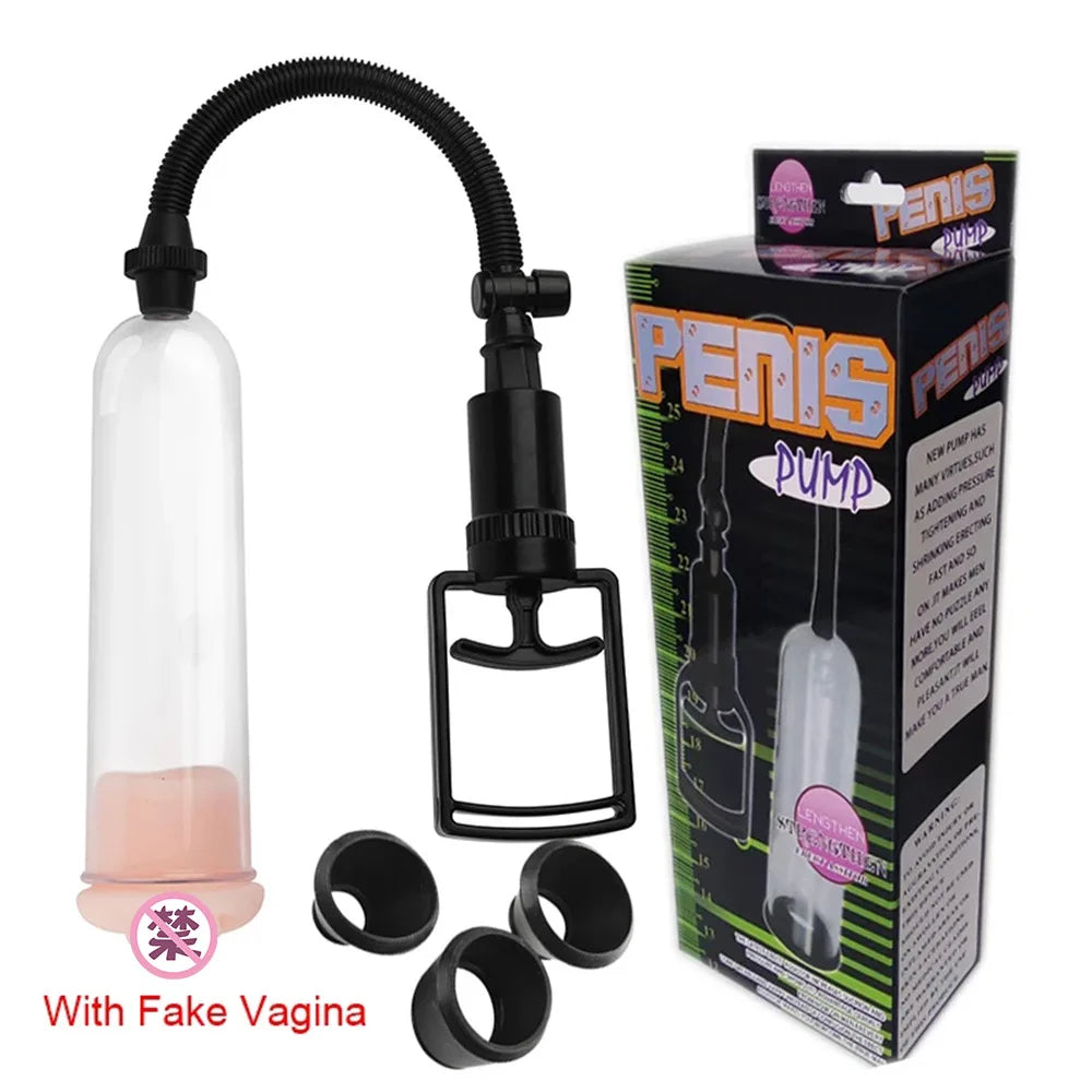 Adjustable Penis Vacuum Pump & Extender – Safe Suction Vacuum Ring Kit