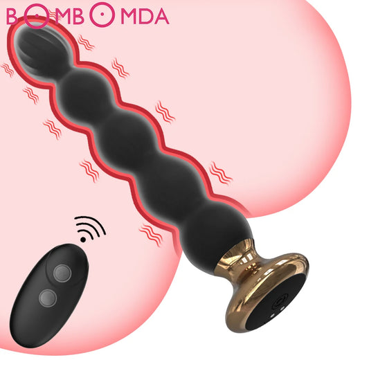 10‑Speed Remote Anal Beads & Prostate Vibrator – Wireless USB‑Rechargeable Butt Plug