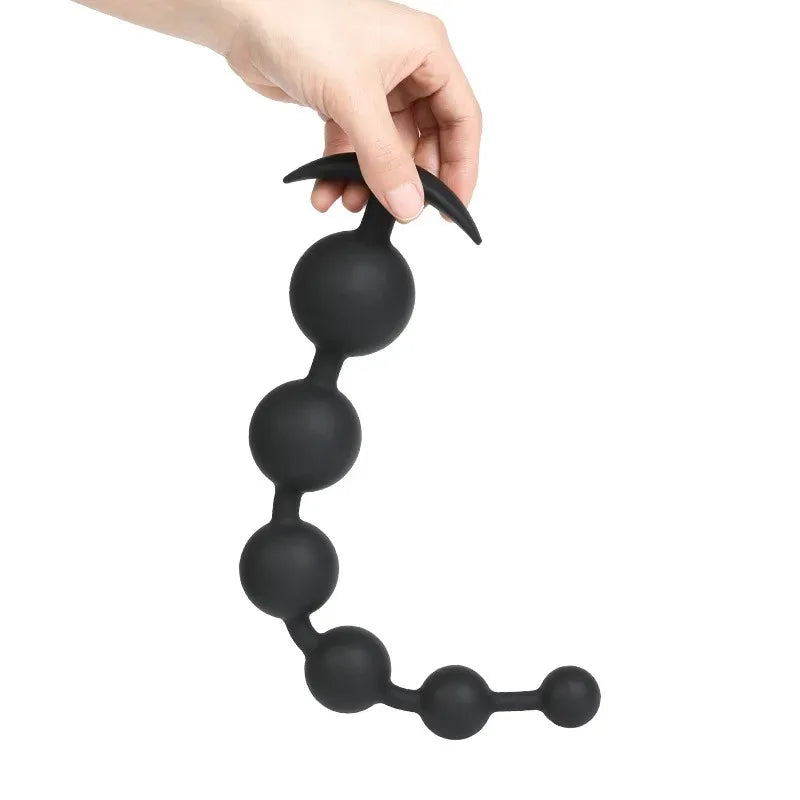 Silicone Large Anal Plug with Beads – Prostate & Anus Massager for Couples