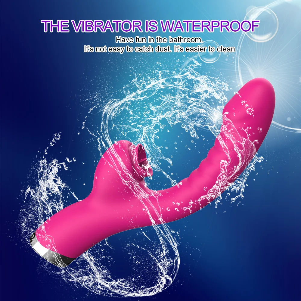 Tongue‑Licking 2‑in‑1 Vibrator – 20‑Speed Clit & G‑Spot Licker