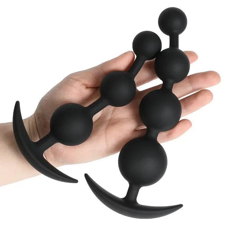 Silicone Large Anal Plug with Beads – Prostate & Anus Massager for Couples