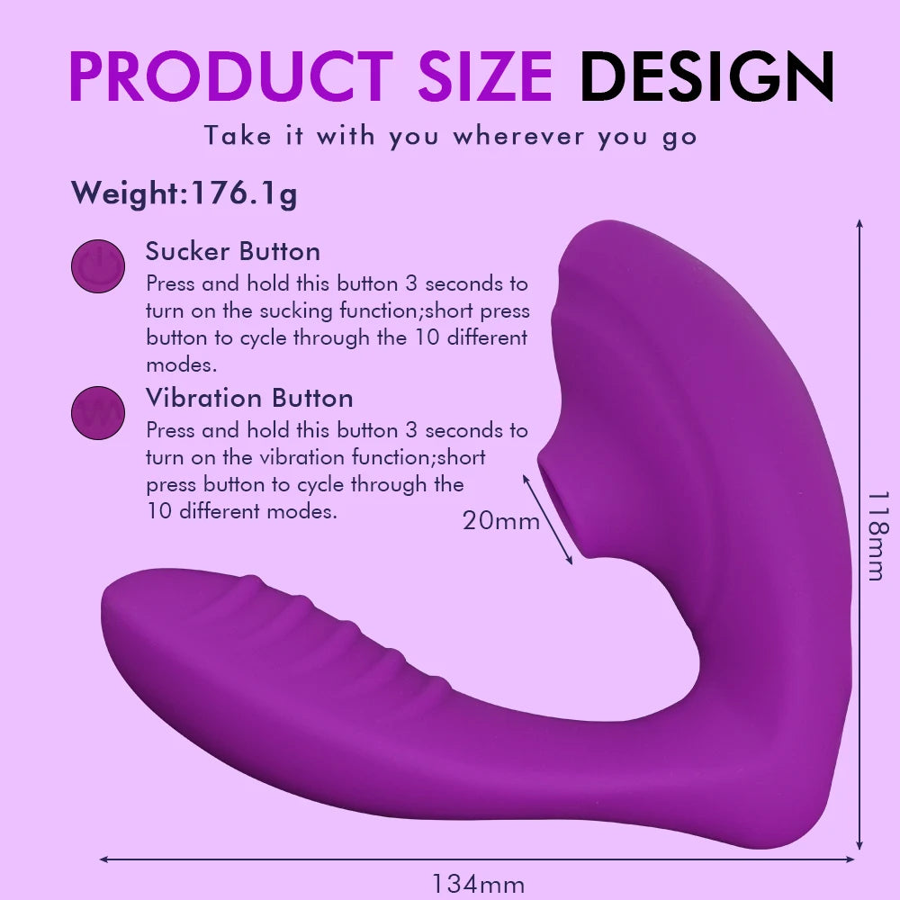 Bluetooth 20‑Mode Suction Vibrator – Wearable App-Controlled Clit & G‑Spot Sucker