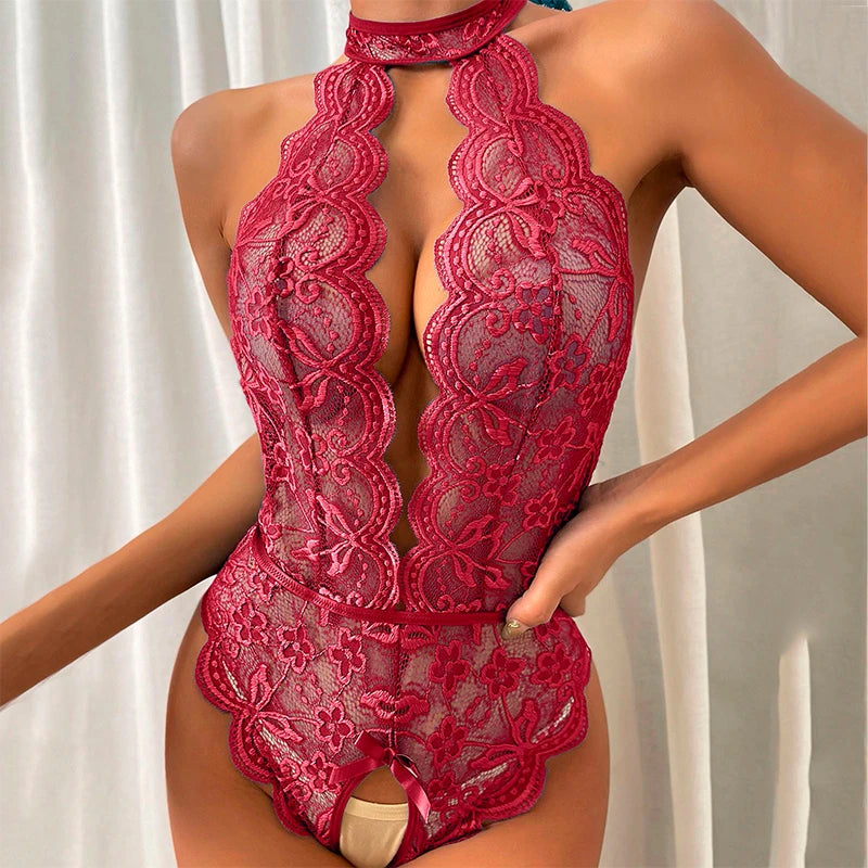 Erotic Lace Teddy Bodysuit – Push-Up Lingerie for Women