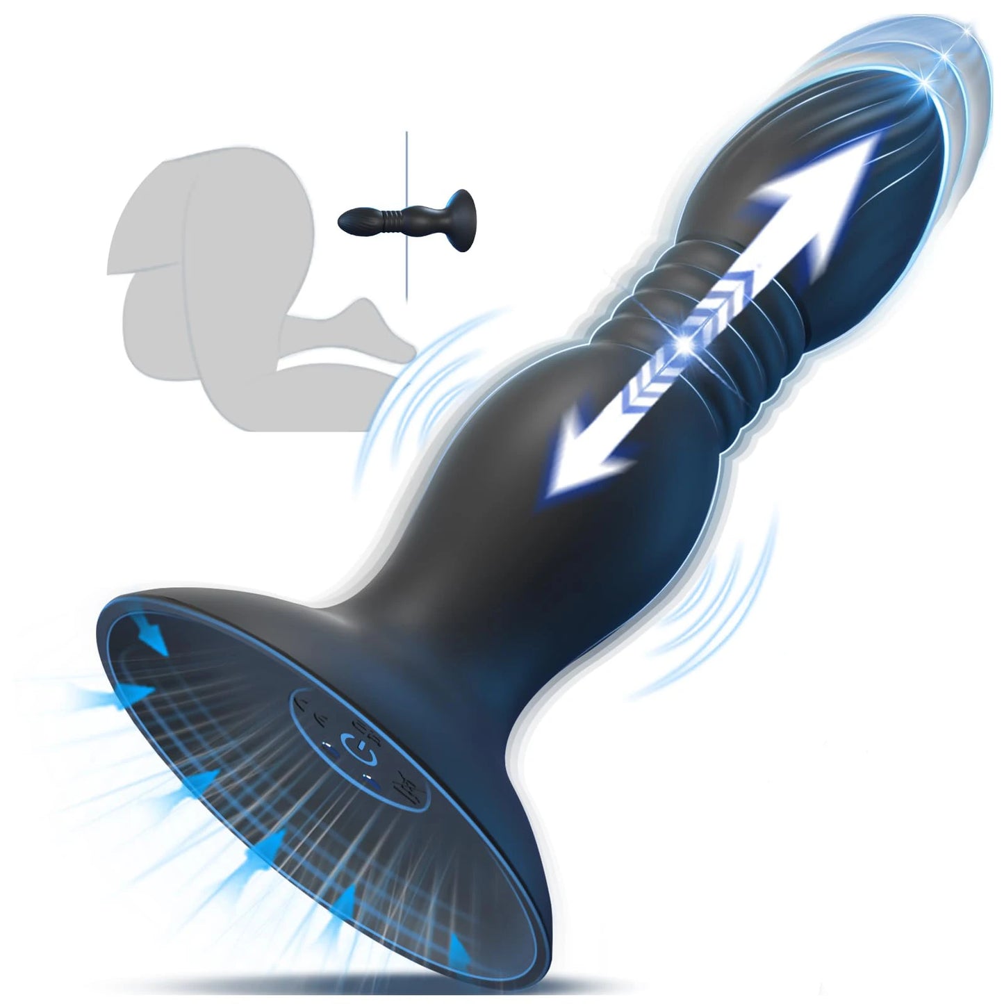 Heseks Remote-Control Suction & Thrust Prostate Massager – Wireless Butt Plug for Couples Play