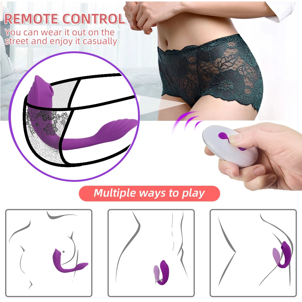 10-Mode Wearable Vibe – G-Spot & Clit Sucker with Remote Control