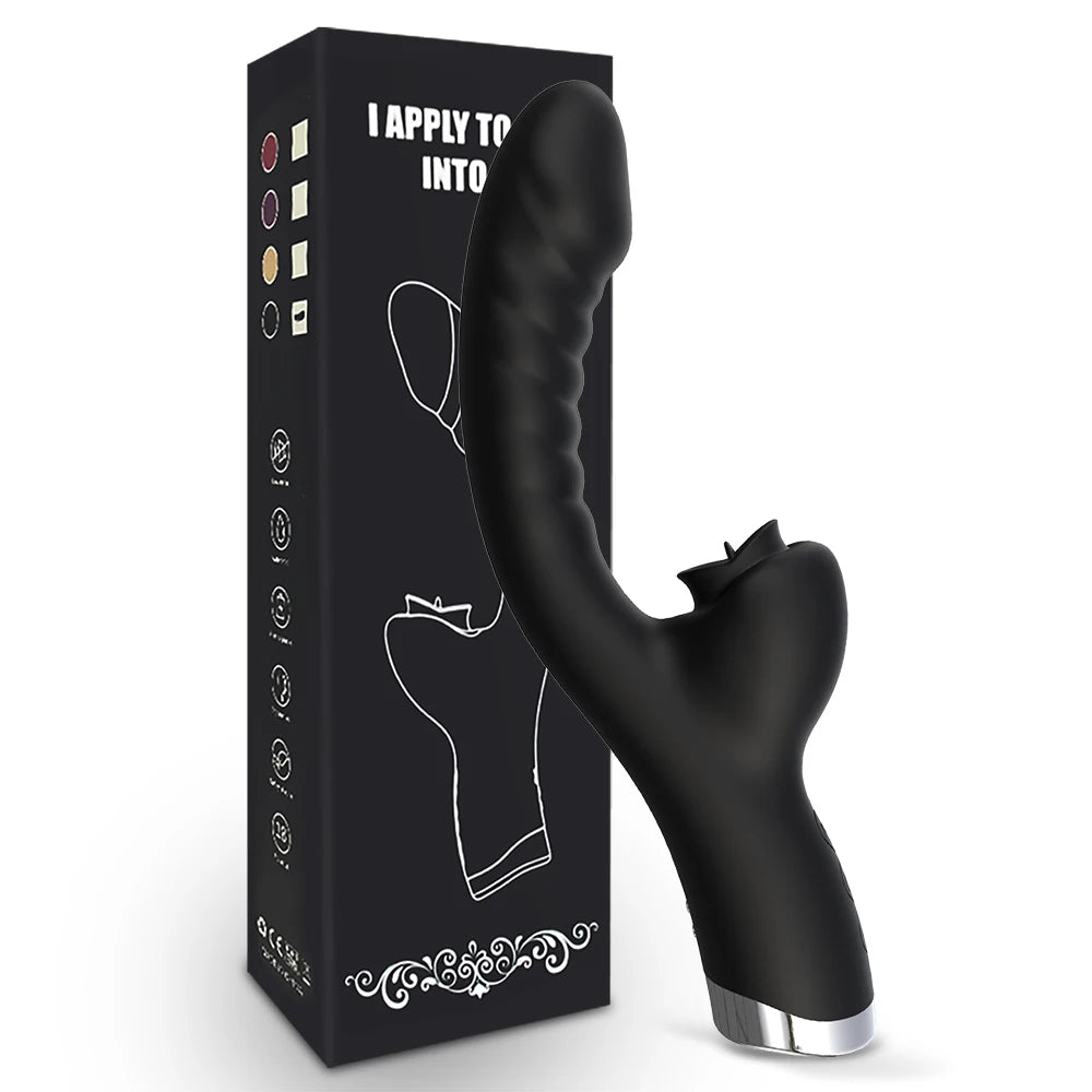 Tongue‑Licking 2‑in‑1 Vibrator – 20‑Speed Clit & G‑Spot Licker