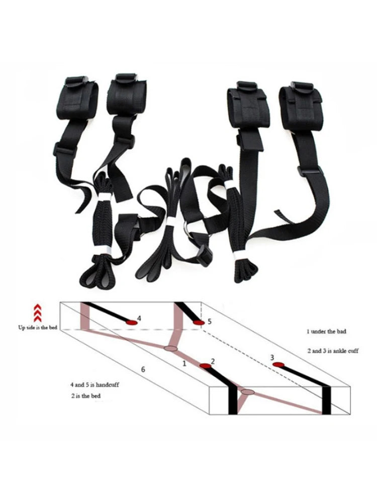 Complete Bondage Kit – Collar, Cuffs, Rope, Blindfold & Whip Set