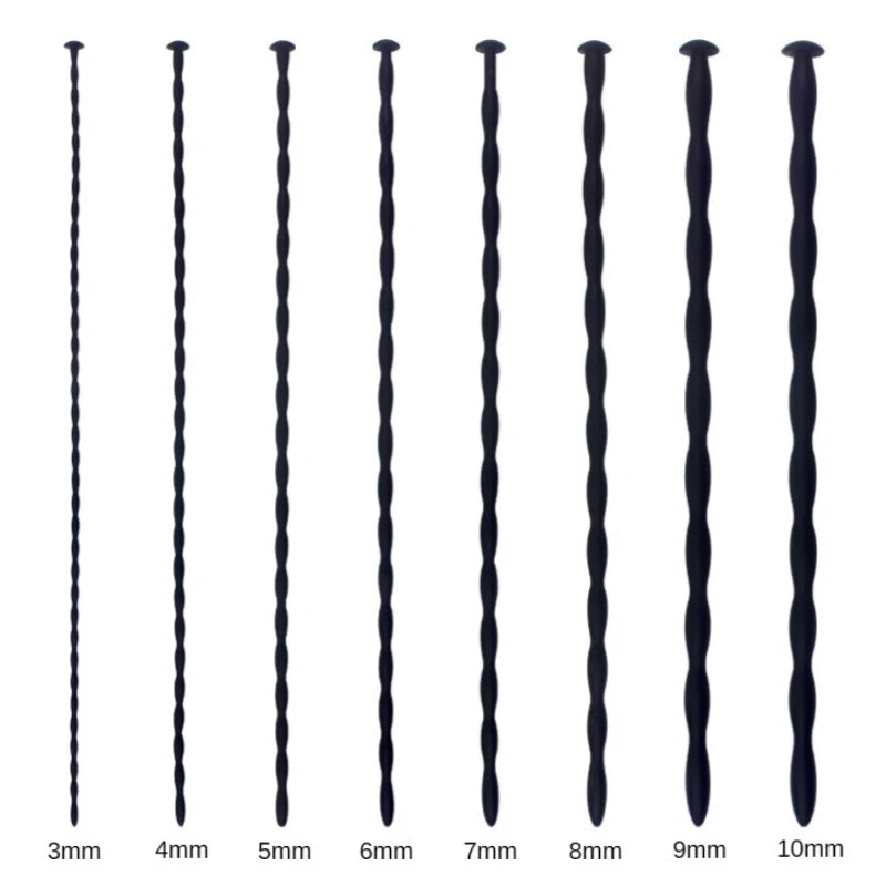 Soft Silicone Urethral Dilator – 8-Size Horse‑Eye Penis & Urethra Plug Set
