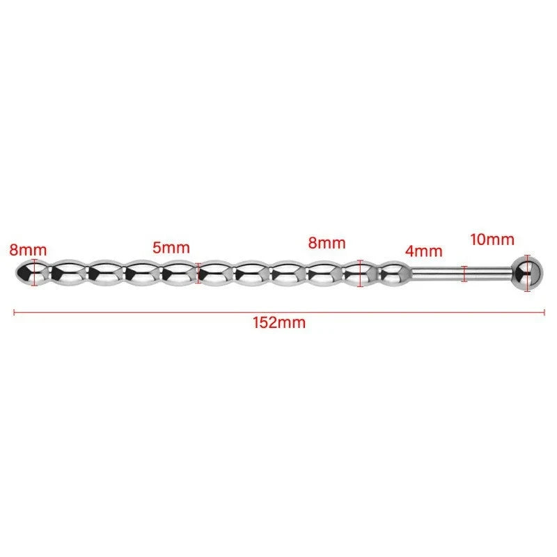 Stainless Steel Urethral Bead Plug Set – 6 mm & 8 mm Electro Shock Sounding Rod