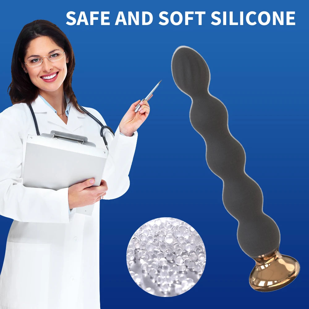 10‑Speed Remote Anal Beads & Prostate Vibrator – Wireless USB‑Rechargeable Butt Plug