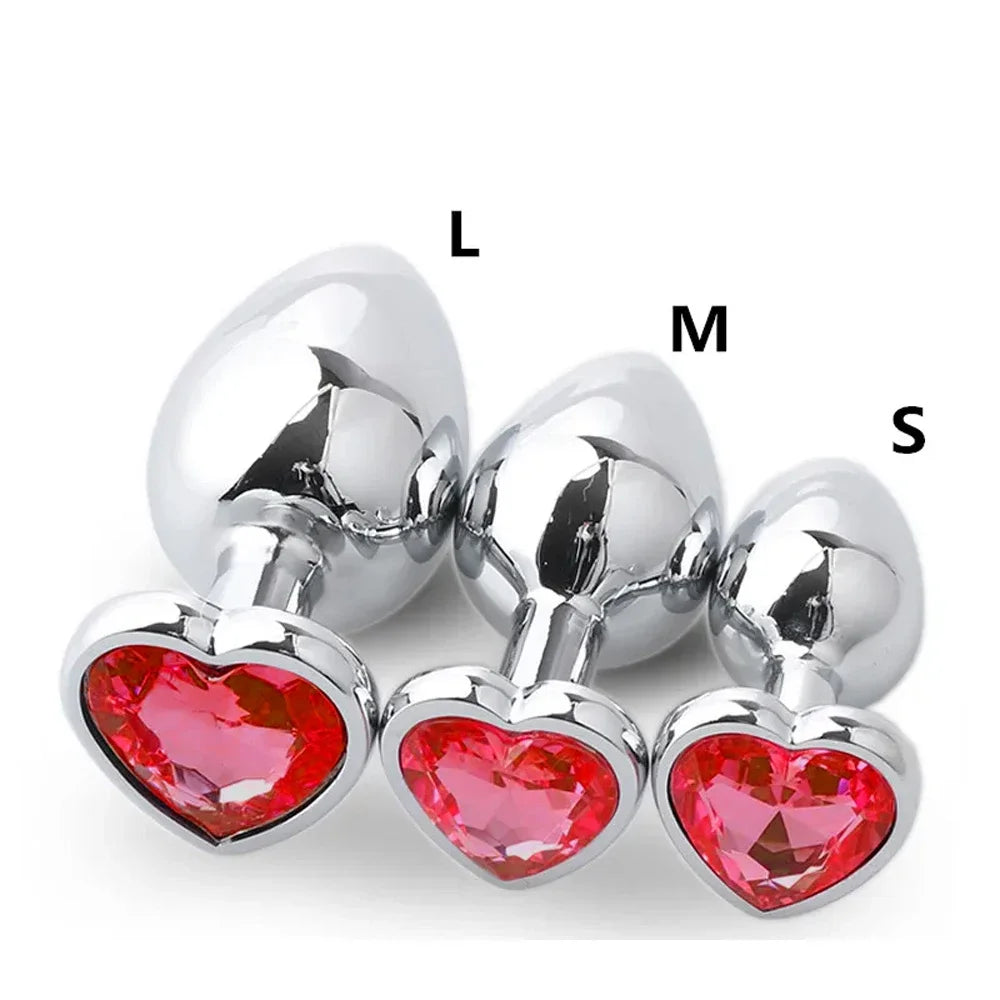 PU Diamond-Tip Metal Plug Set (S, M & L) – Sleek Weighty Anal Beginners’ Kit