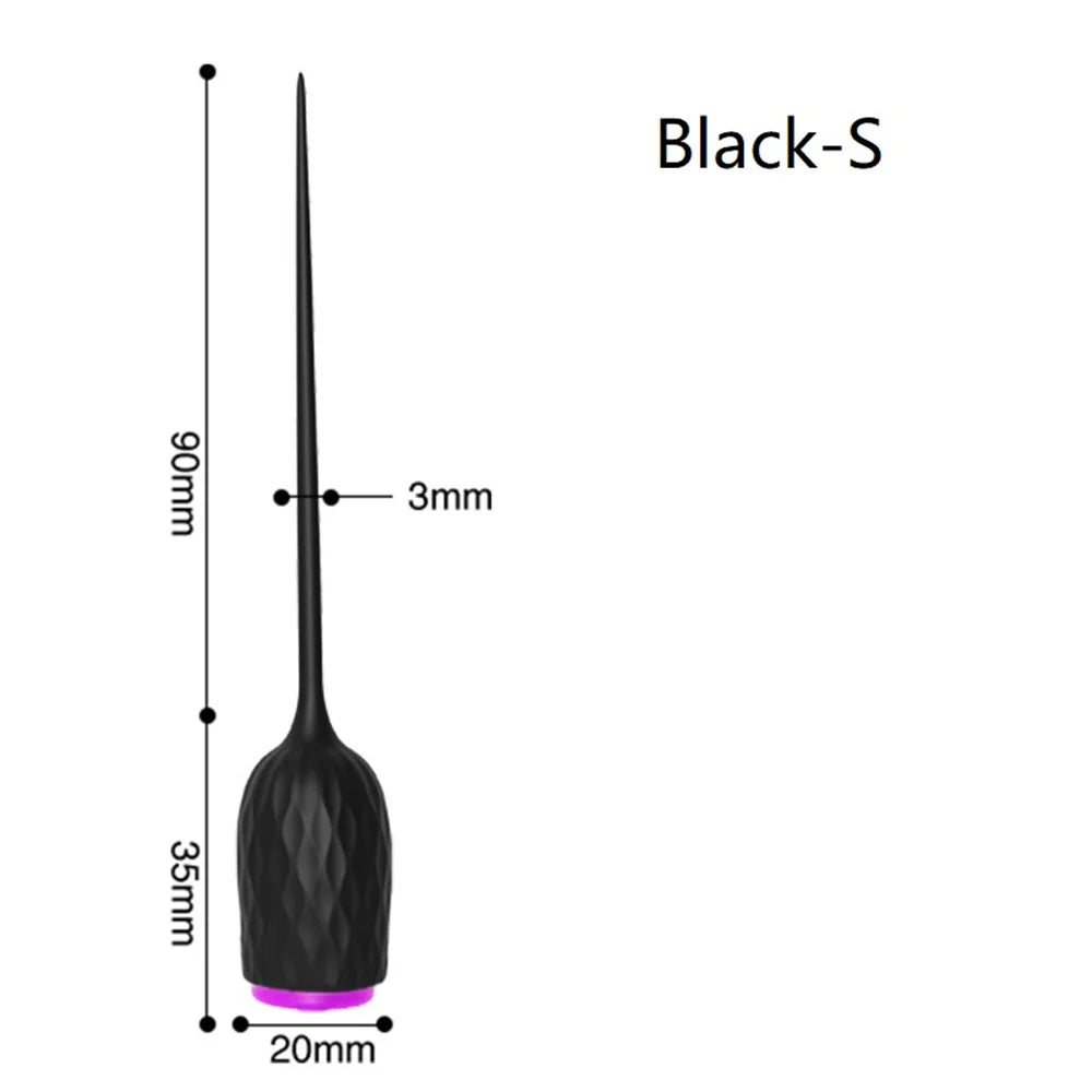 Electric Urethral Catheter Vibrator – Long Silicone Penis Plug for Prostate & Urethra Stimulation