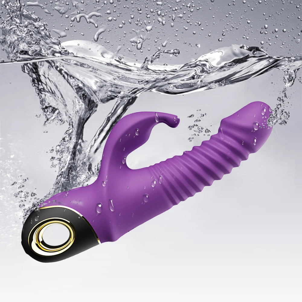 Automatic Thrusting Rabbit Vibrator – Telescopic G-Spot & Clitoral Stimulator