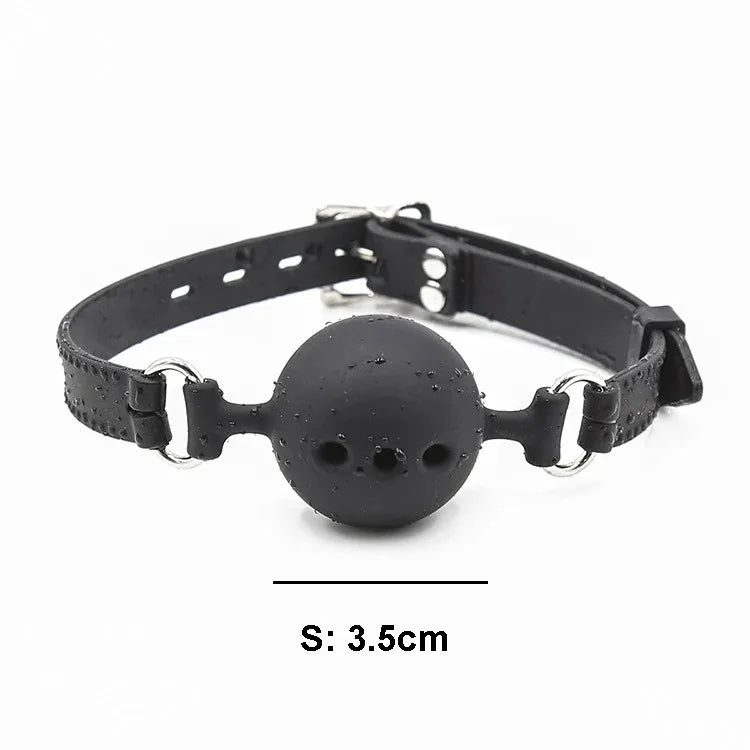 3‑Size Silicone Open‑Mouth Ball Gag – Adjustable Bondage Gag Set
