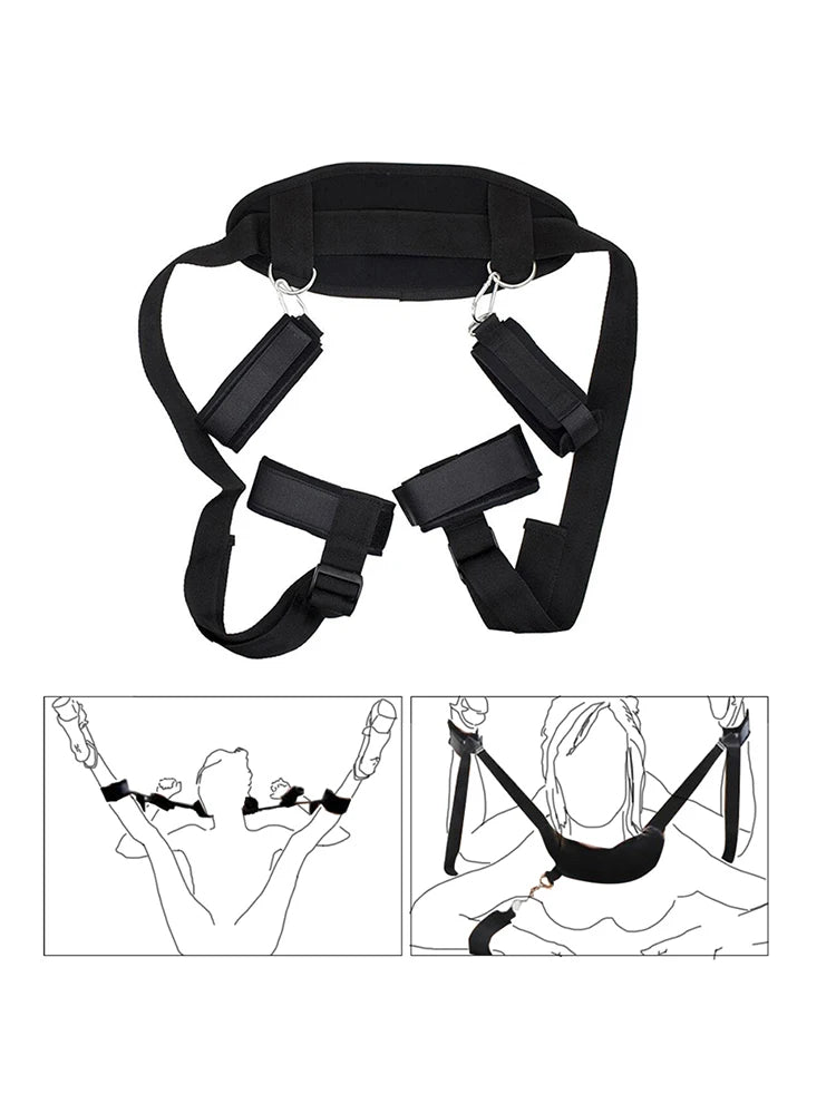 Complete Bondage Kit – Collar, Cuffs, Rope, Blindfold & Whip Set