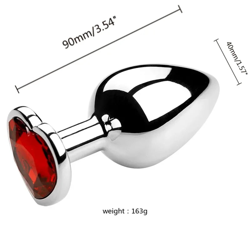 PU Diamond-Tip Metal Plug Set (S, M & L) – Sleek Weighty Anal Beginners’ Kit