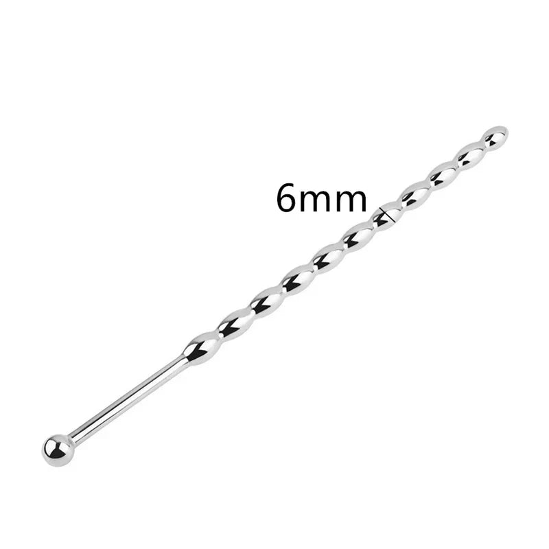 Stainless Steel Urethral Bead Plug Set – 6 mm & 8 mm Electro Shock Sounding Rod
