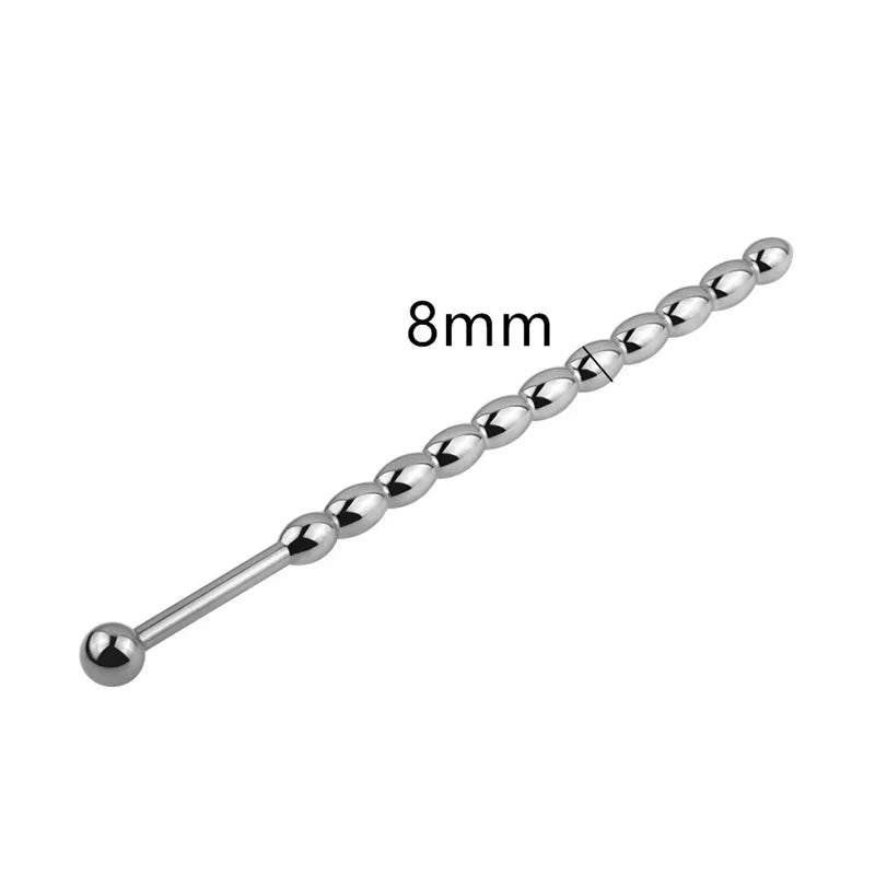 Stainless Steel Urethral Bead Plug Set – 6 mm & 8 mm Electro Shock Sounding Rod