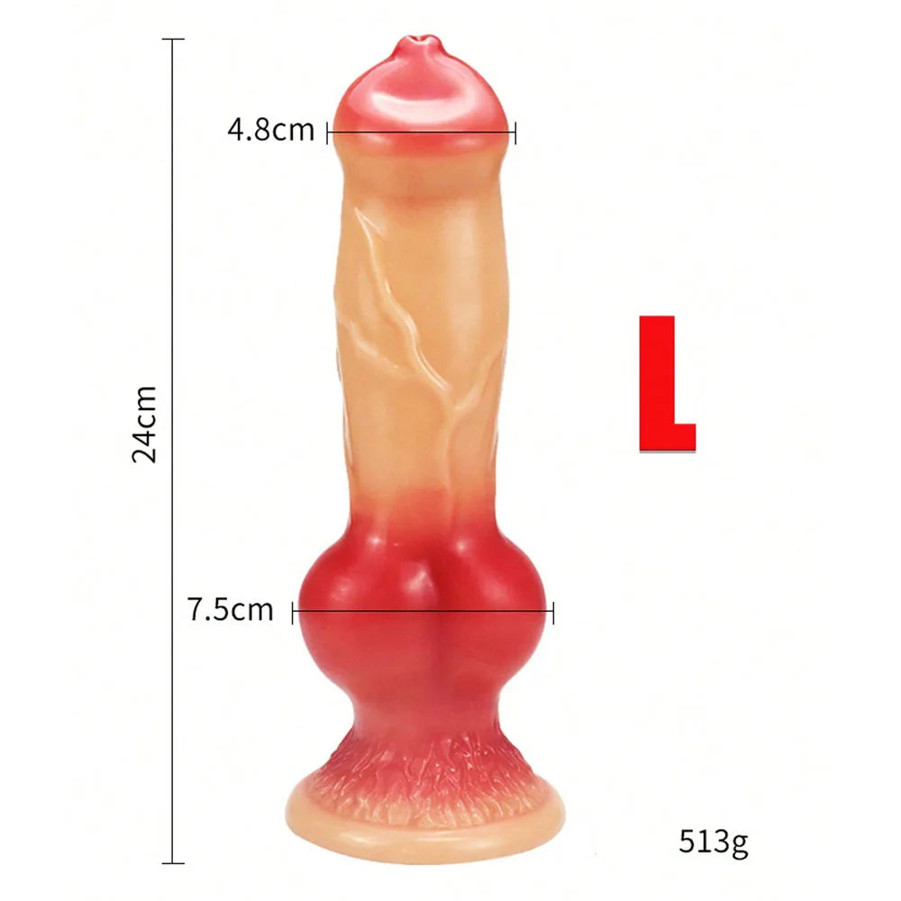 Giant Dog‑Knot Fantasy Dildo – Realistic Knot & Suction Cup Plug
