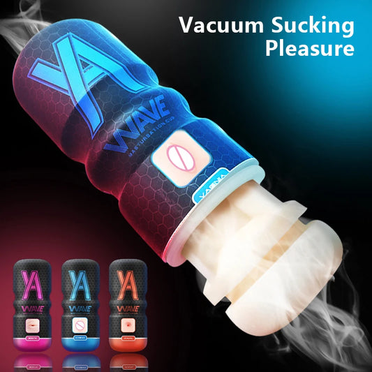 Wave Suction Masturbation Cup – Realistic Blowjob & Pocket Pussy Massager