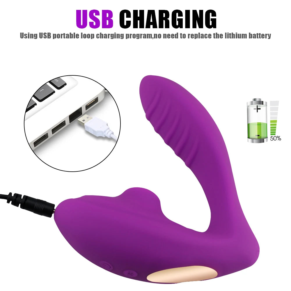 Bluetooth 20‑Mode Suction Vibrator – Wearable App-Controlled Clit & G‑Spot Sucker