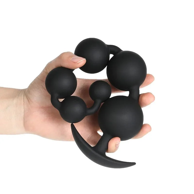 Silicone Large Anal Plug with Beads – Prostate & Anus Massager for Couples