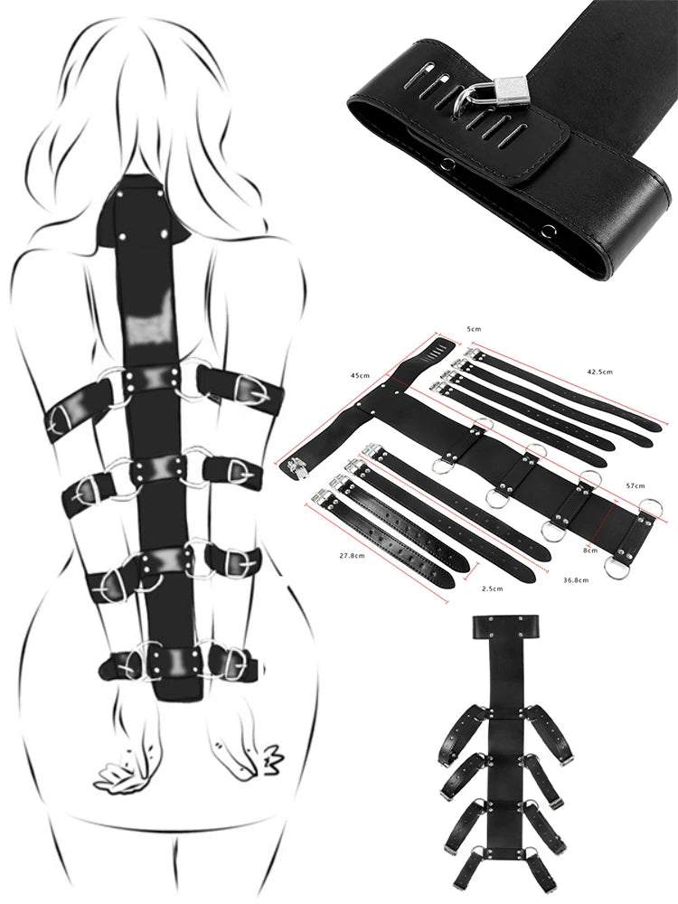 Complete Bondage Kit – Collar, Cuffs, Rope, Blindfold & Whip Set