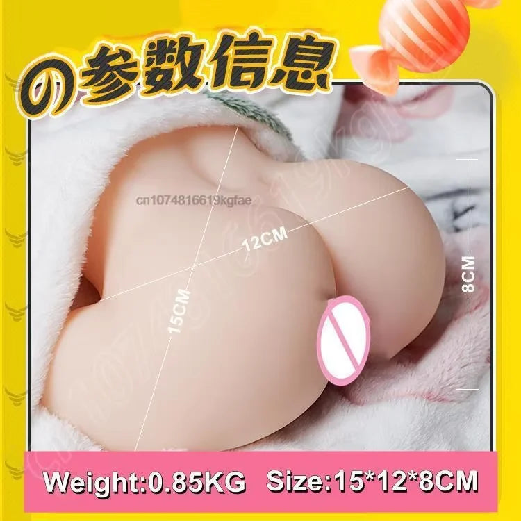 Life-Size Realistic Ass & Vagina Masturbator – Dual-Channel Silicone Sex Doll for Men