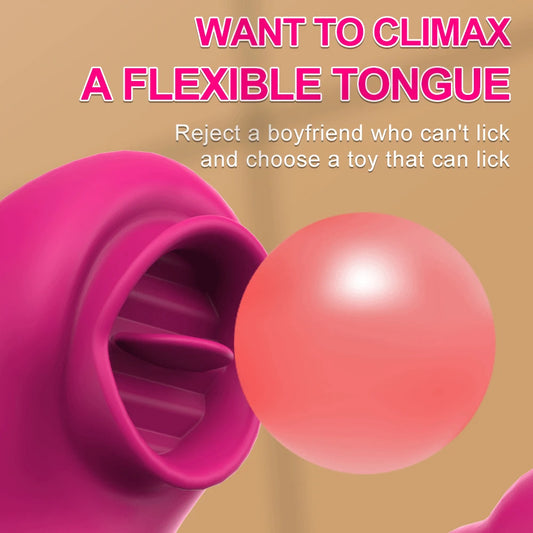 Tongue‑Licking 2‑in‑1 Vibrator – 20‑Speed Clit & G‑Spot Licker