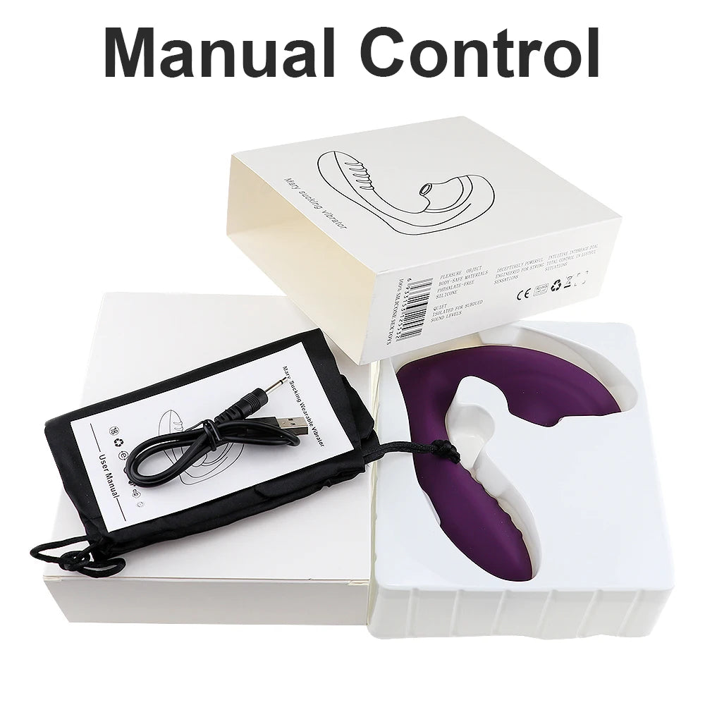 Bluetooth 20‑Mode Suction Vibrator – Wearable App-Controlled Clit & G‑Spot Sucker