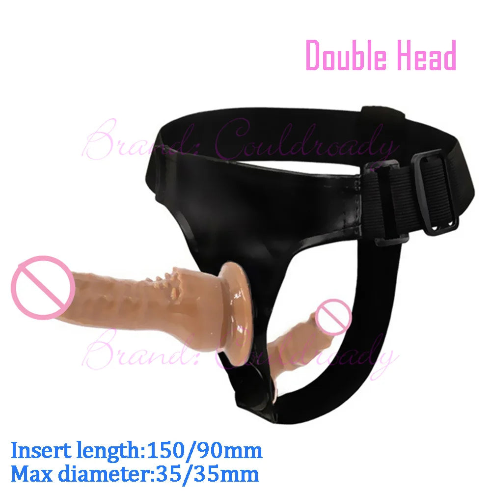 Dual‑Ended Strap‑On Harness with Double Dildo – Ultra‑Elastic Belt & Soft Dildos
