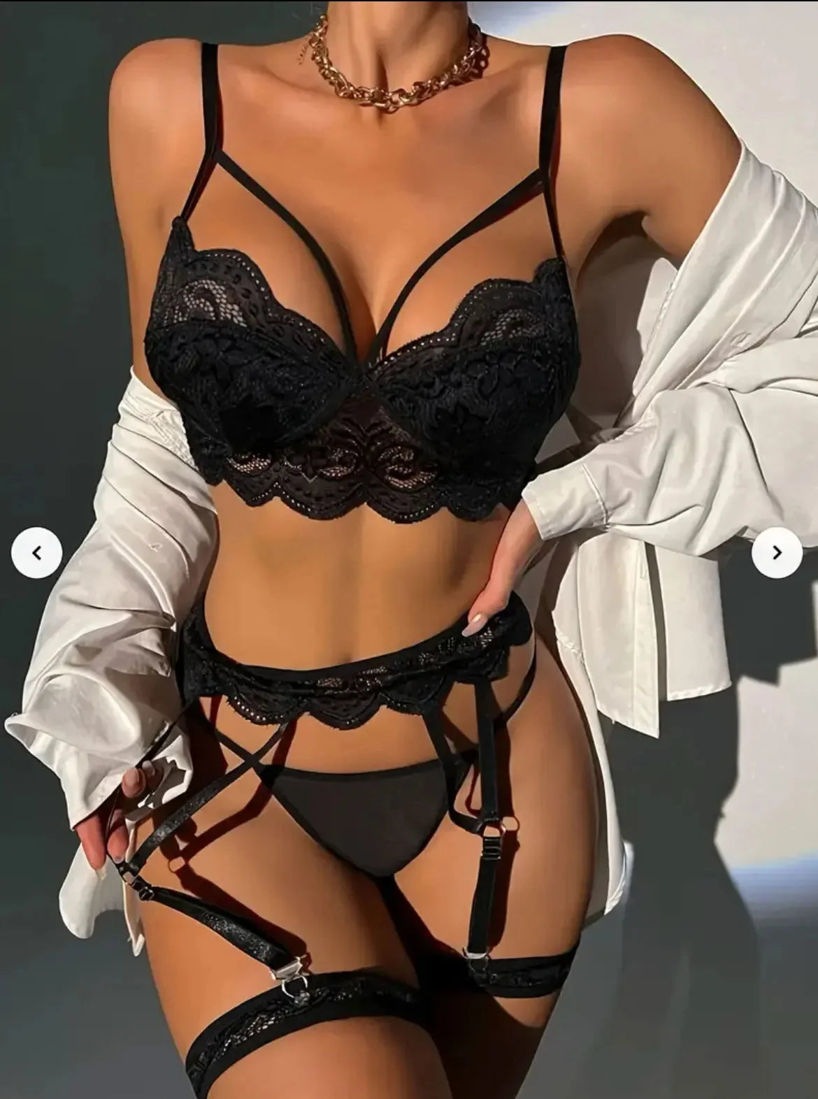 Erotic Lace Bra & Panty Set – Sheer Transparent Lingerie with Sexy Thong