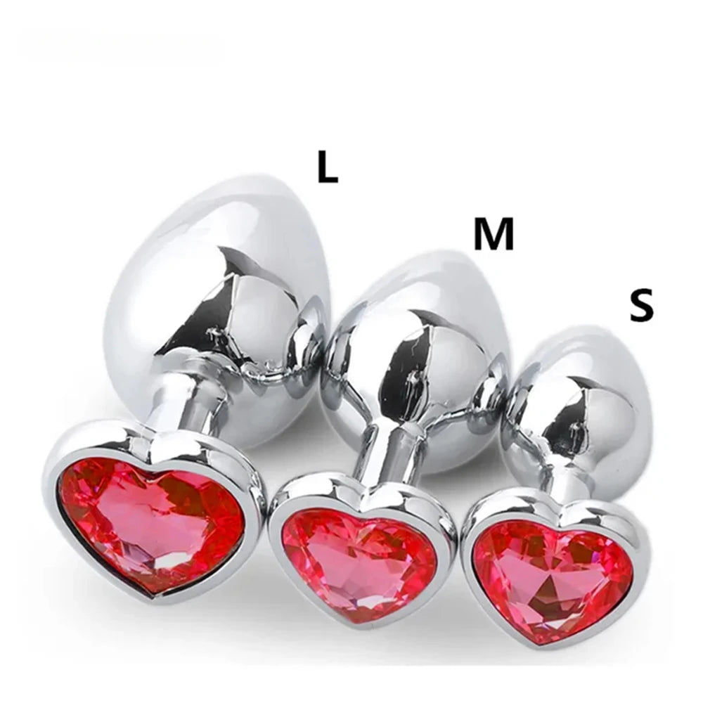 PU Diamond-Tip Metal Plug Set (S, M & L) – Sleek Weighty Anal Beginners’ Kit