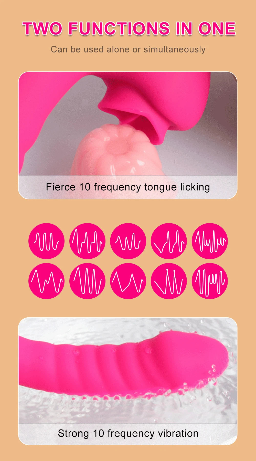 Tongue‑Licking 2‑in‑1 Vibrator – 20‑Speed Clit & G‑Spot Licker