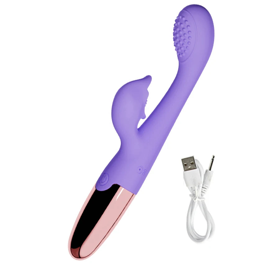 3-in-1 Rabbit Vibrator with Dildo, Clit Massager & Anal Beads – Multi-Stimulation G-Spot Sex Toy for Women