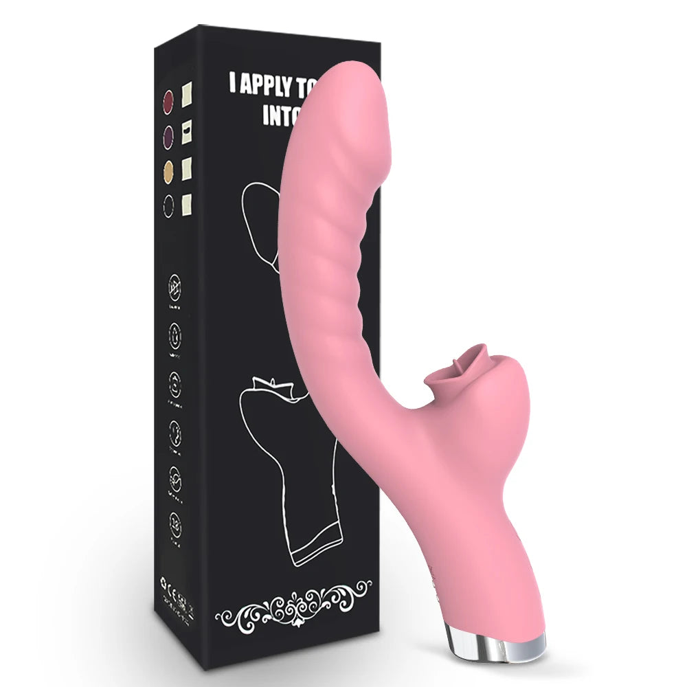 Tongue‑Licking 2‑in‑1 Vibrator – 20‑Speed Clit & G‑Spot Licker