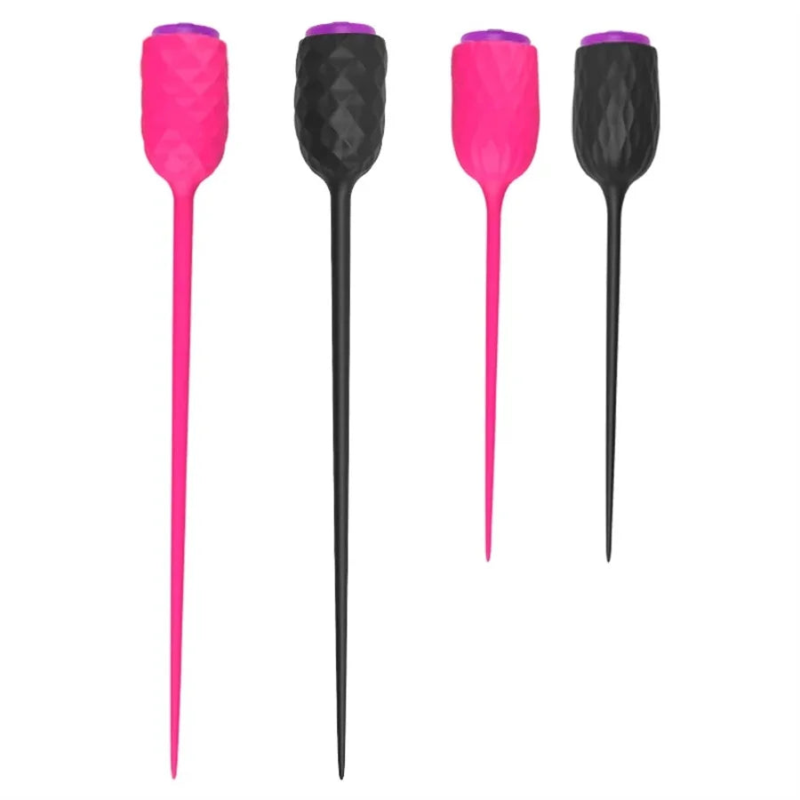 Electric Urethral Catheter Vibrator – Long Silicone Penis Plug for Prostate & Urethra Stimulation