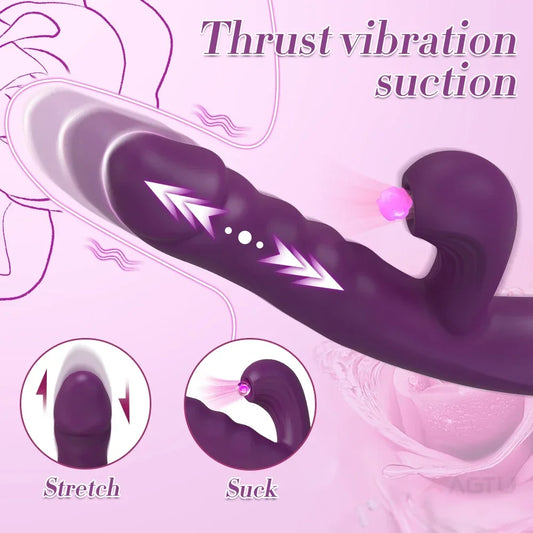 Thrust & Suck Power Vibrator – Dual Action Clit & G‑Spot Thrill Machine