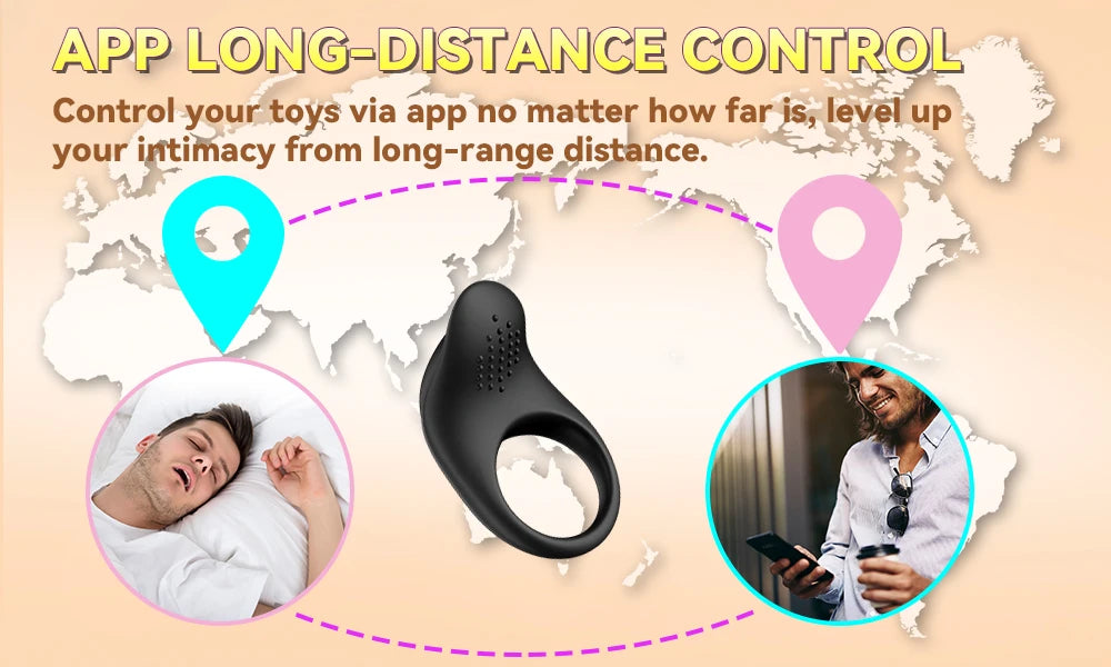 App-Control Vibrating Cock Ring – Ejaculation Delay & Remote Couples Play