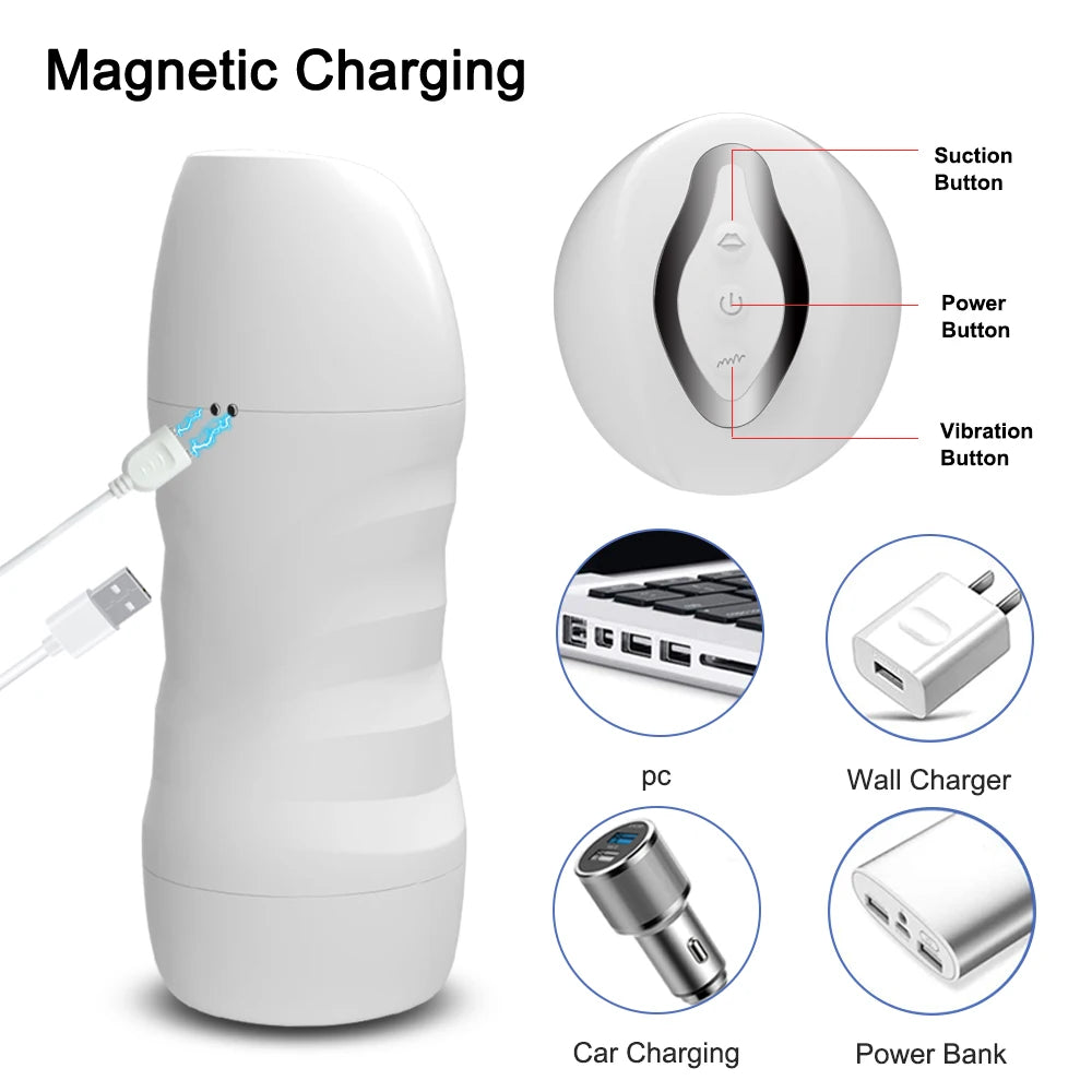 Automatic Sucking Blowjob Masturbator – Vibro Suction Cup Machine for Men