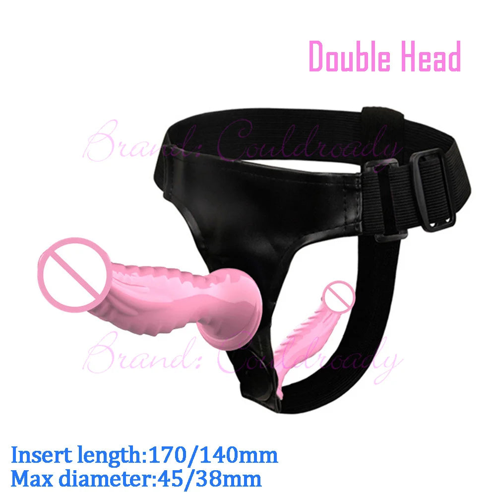 Dual‑Ended Strap‑On Harness with Double Dildo – Ultra‑Elastic Belt & Soft Dildos