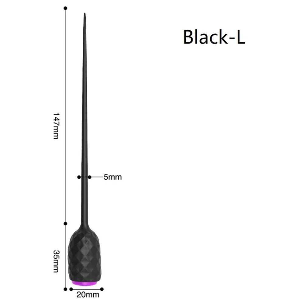 Electric Urethral Catheter Vibrator – Long Silicone Penis Plug for Prostate & Urethra Stimulation