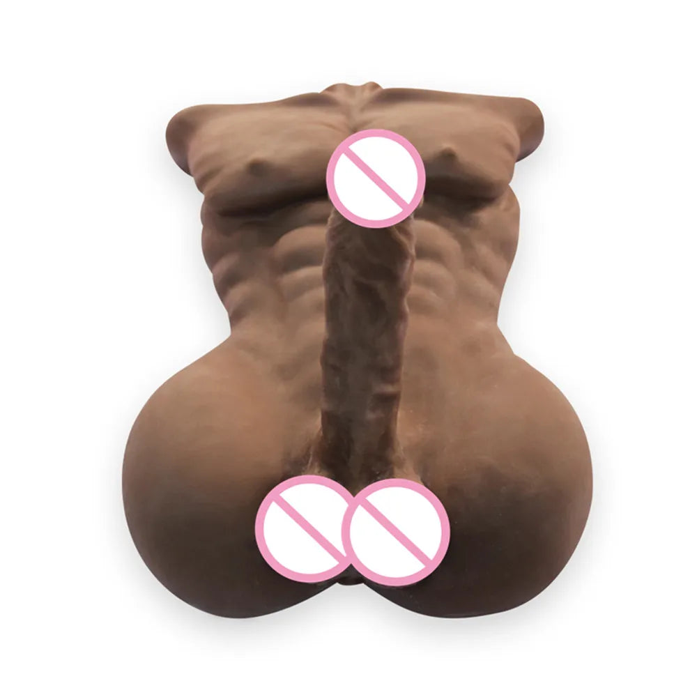Realistic Male Torso Love Doll – 3D Muscular Half-Body with Lifelike Penis